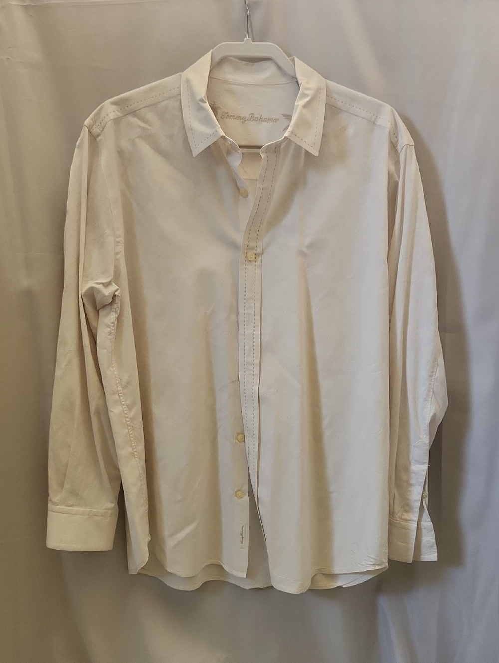 Tommy Bahama Cream Long-Sleeve Button-Down Shirt